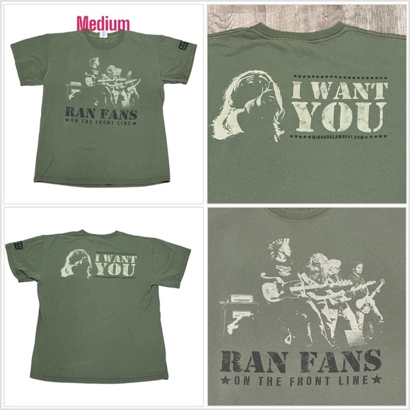 Unisex Miranda Lambert Ran Fan Medium Short Sleeve T-Shirt Tee Olive Concert - Picture 1 of 9